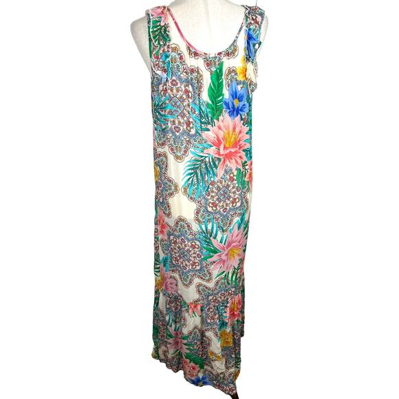 Jade by Johnny Was Sleeveless Floral Hosta Maxi Dress EUC Size M - Picture 5 of 5